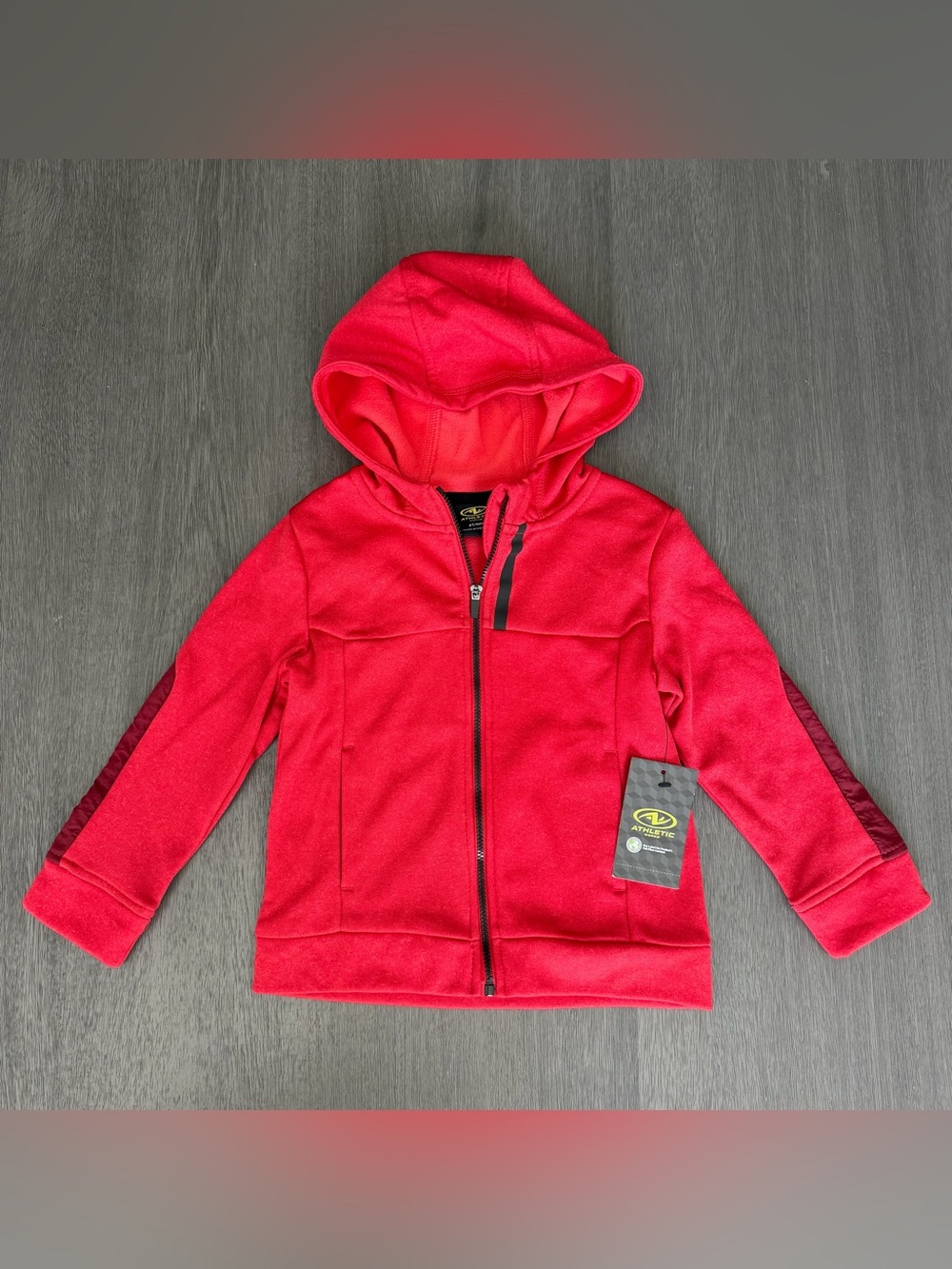 NWT Athletic Works Kids Red Performance Full Zip Hoodie 4T